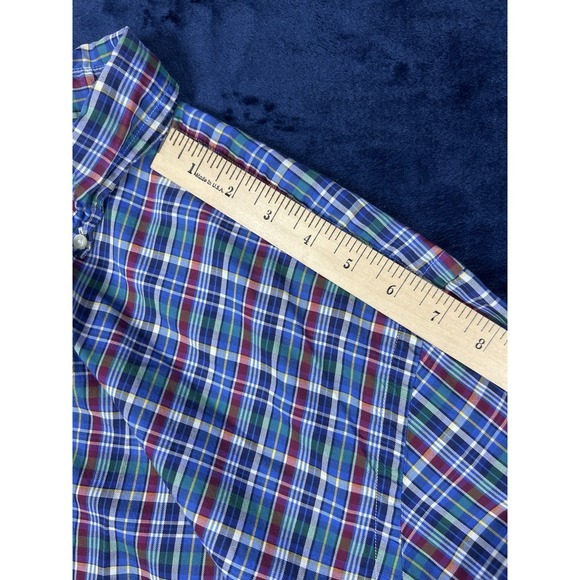 Polo Ralph Lauren Classic Fit Plaid Stretch Poplin‎ Shirt, Blue Multi Large Tall - Picture 5 of 8